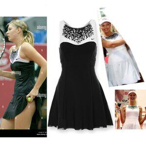 Nwt Nike Maria Sharapova WHITE Tennis Dress w/ Bra skirt M Medium